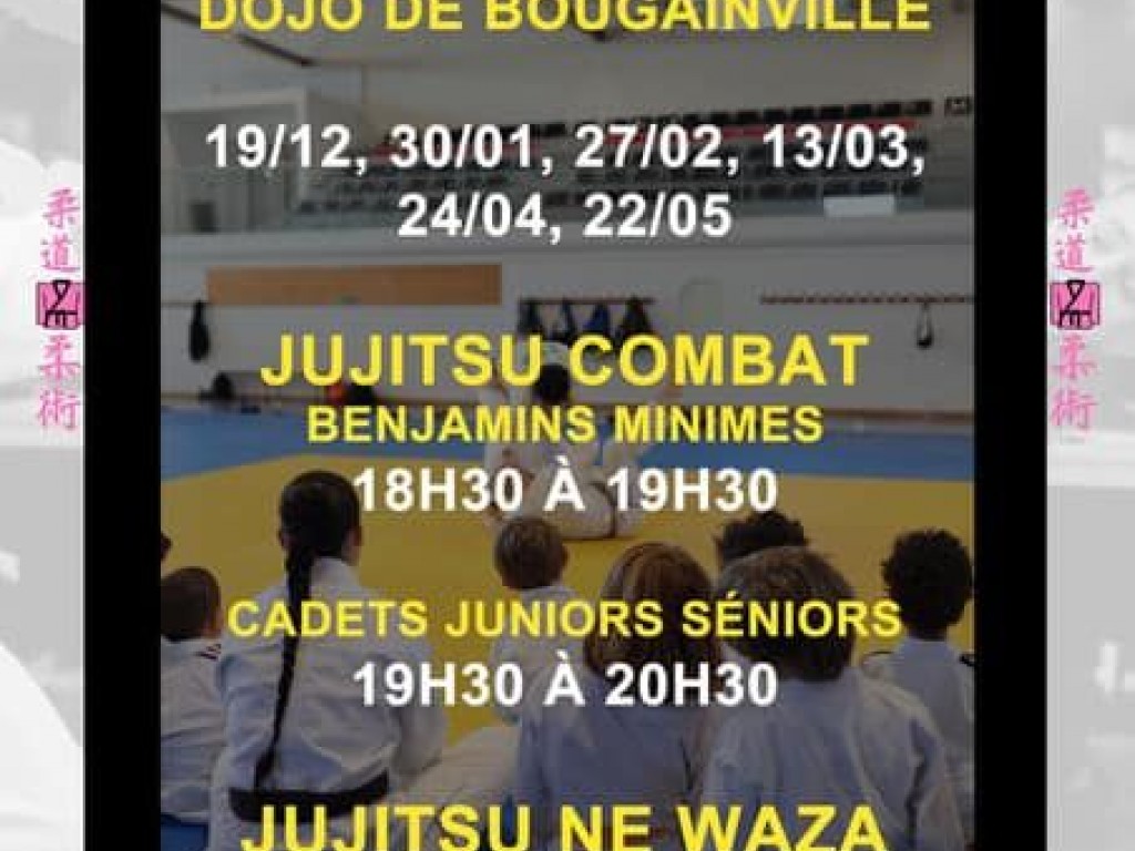 Image de l'actu 'ENTRAINEMENTS DEPARTEMENTAUX  JUJITSU  - MARSEILLE DOJO DE BOUGAINVILLE - 6 DATES A VENIR'